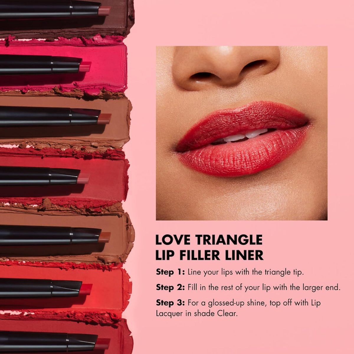 e.l.f. Love Triangle Lip Filler Liner. 2-in-1 Lipliner Pencil For Sculpting & Filling. Long-Lasting Intense Color. Vegan & Cruelty-Free. Light Brown