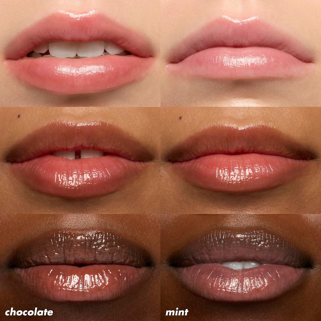 e.l.f. Squeeze Me More Lip Balm Duo. Mint/Chocolate | Moisturizing Balm For A Sheer Tint Of Color. Made With Hyaluronic Acid. Vegan & Cruelty-Free. Mint & Chocolate