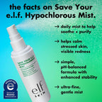 e.l.f. SKIN Save Your s.e.l.f. Hypochlorous Mist | Dermatologist-Developed Facial Spray. Soothes & Calms Redness. Sensitive & Blemish-Prone Skin. Vegan & Cruelty-Free