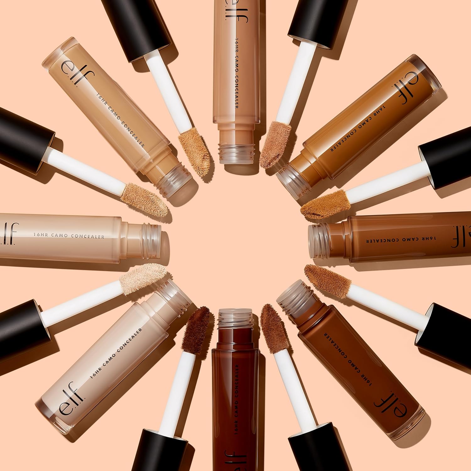 e.l.f. 16HR Camo Concealer. Full Coverage. Matte Finish Under-Eye & Blemish Corrector. Hydrating Formula. 16-Hour Crease-Resistant Wear. Deep Chestnut
