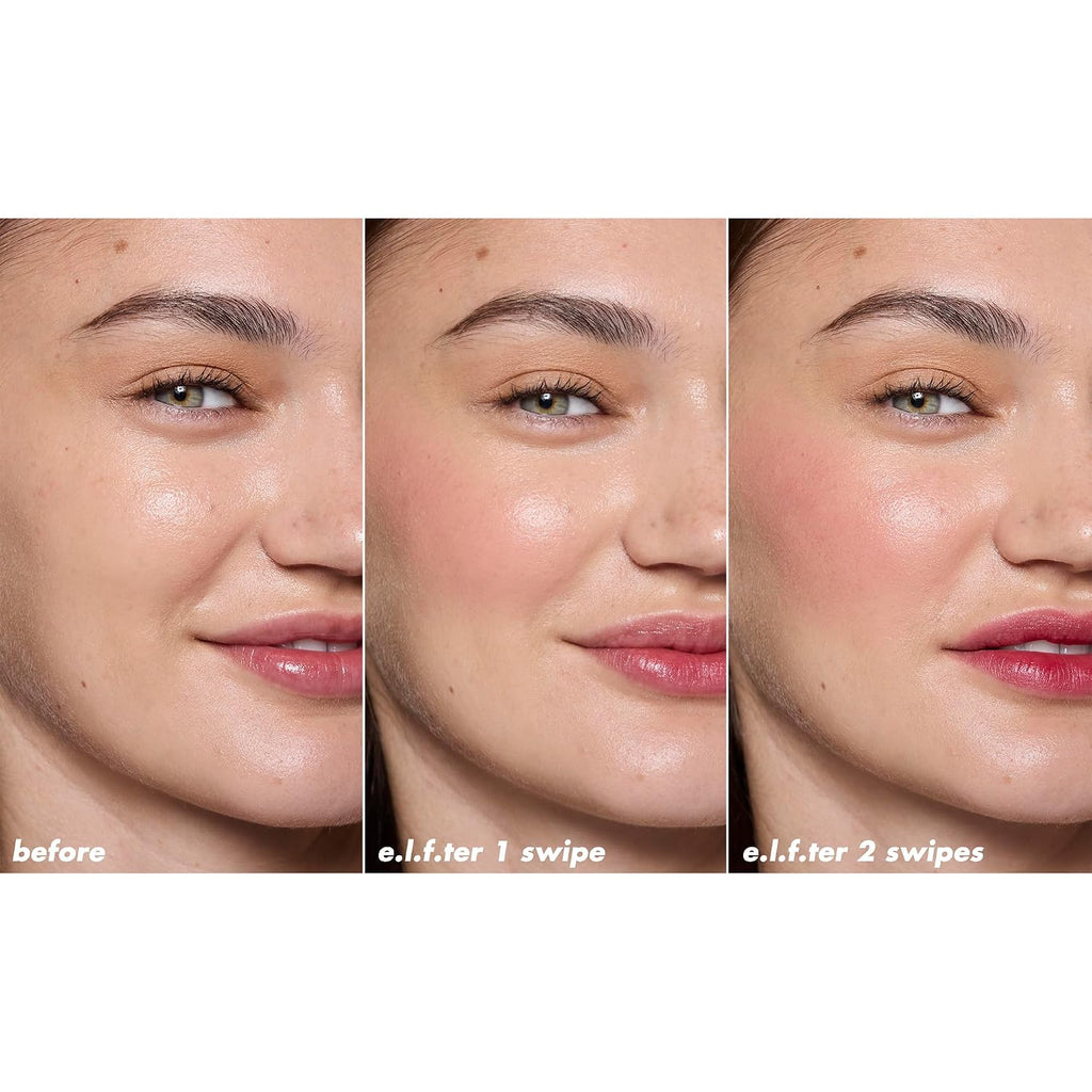 e.l.f. Sheer For It Blush Tint. Left On Red | Multi-Use. Long-Lasting Lip & Cheek Makeup. Creates A Natural Flush Finish. Vegan & Cruelty-Free