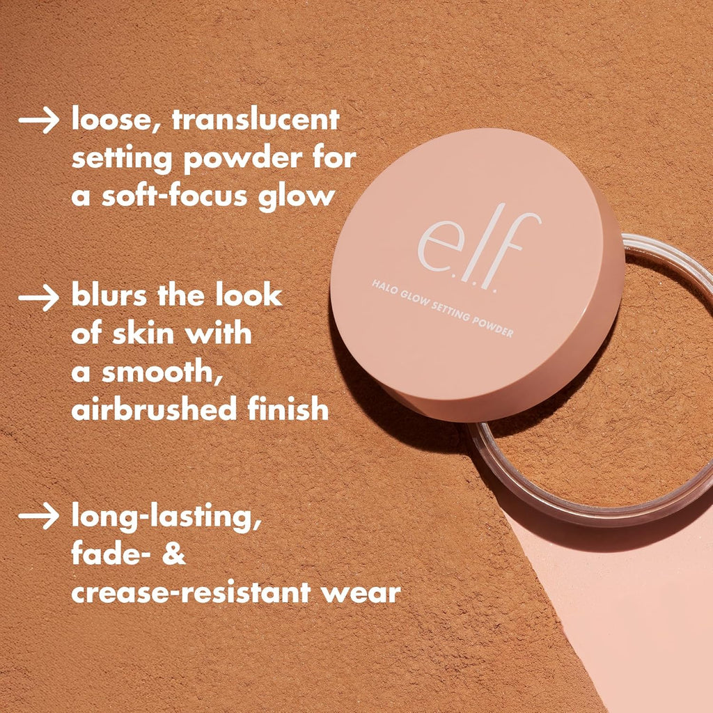 e.l.f. Halo Glow Soft Focus Setting Powder. Silky & Creates Soft Glow Without Shine. Smooths Pores & Lines. Vegan & Cruelty-Free. Deep/Rich