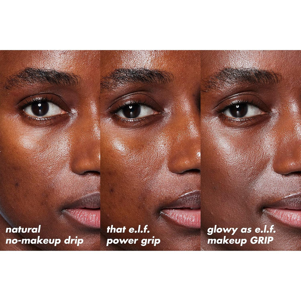 e.l.f. Power Grip Primer + 4% Niacinamide. Gripping Gel Primer. 0.811 Fl Oz | Brightening Formula. Ultra-Dewy & Glowing Finish. Long-Lasting Wear. Hydrating Gel Base. Lightweight. Vegan & Cruelty-Free