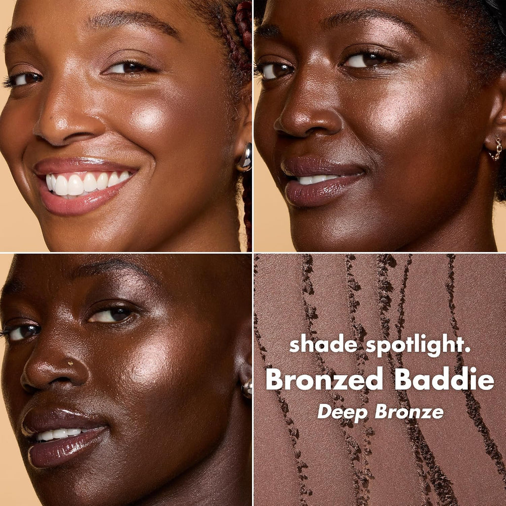 e.l.f. Halo Glow Silky Powder Highlighter. Long-Lasting Luminous Face Finish. Cake-Resistant With Micro-Shimmer. Vegan & Cruelty-Free. Bronzed Baddie