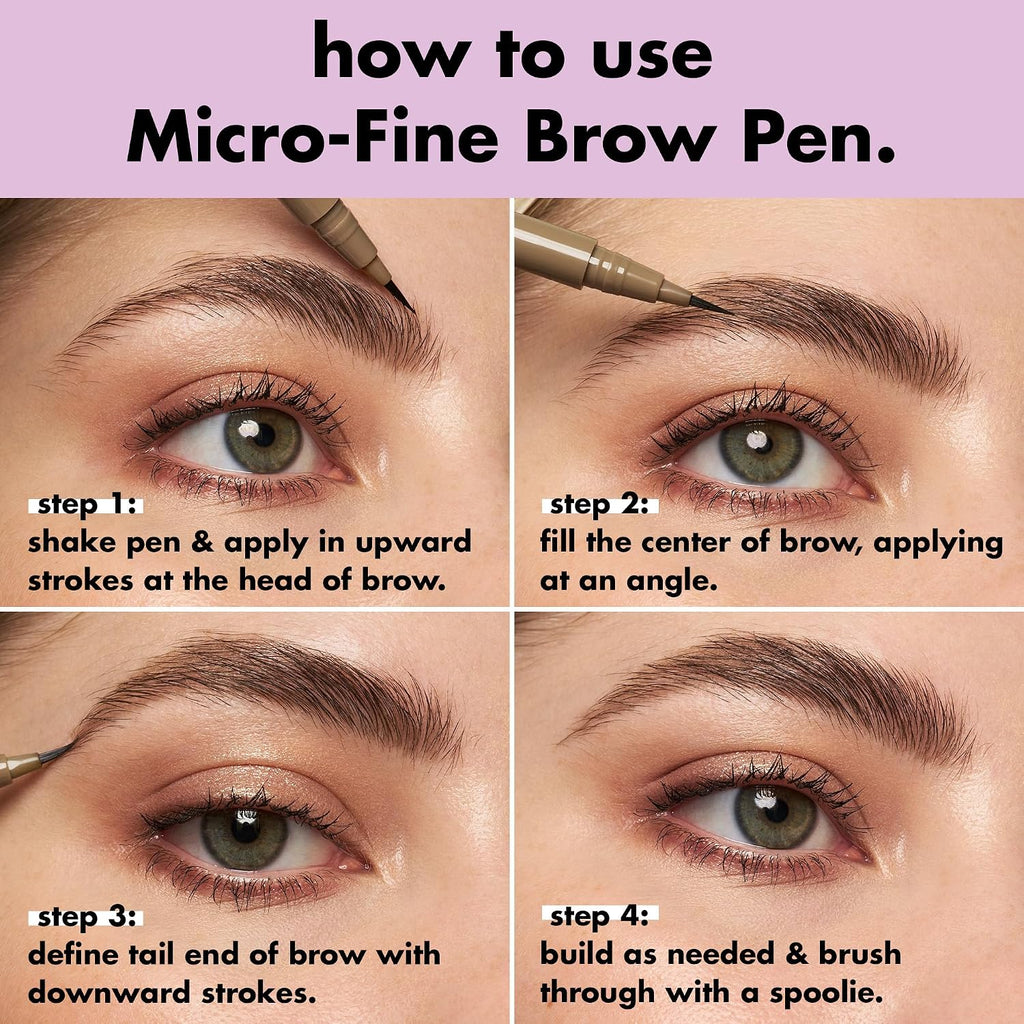 e.l.f. Holy Strokes Micro-Fine Brow Pen. Liquid Waterproof Eyebrow Makeup For Detailing & Adding Dimension. Vegan & Cruelty-Free. Dark Brown