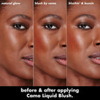 e.l.f. Camo Liquid Blush. Buildable & Blendable. Comin' In Hot Pink | Lightweight Liquid Formula. Long-Lasting Wear. High-Pigment Color. Smooth Application. Buildable. Vegan & Cruelty-Free