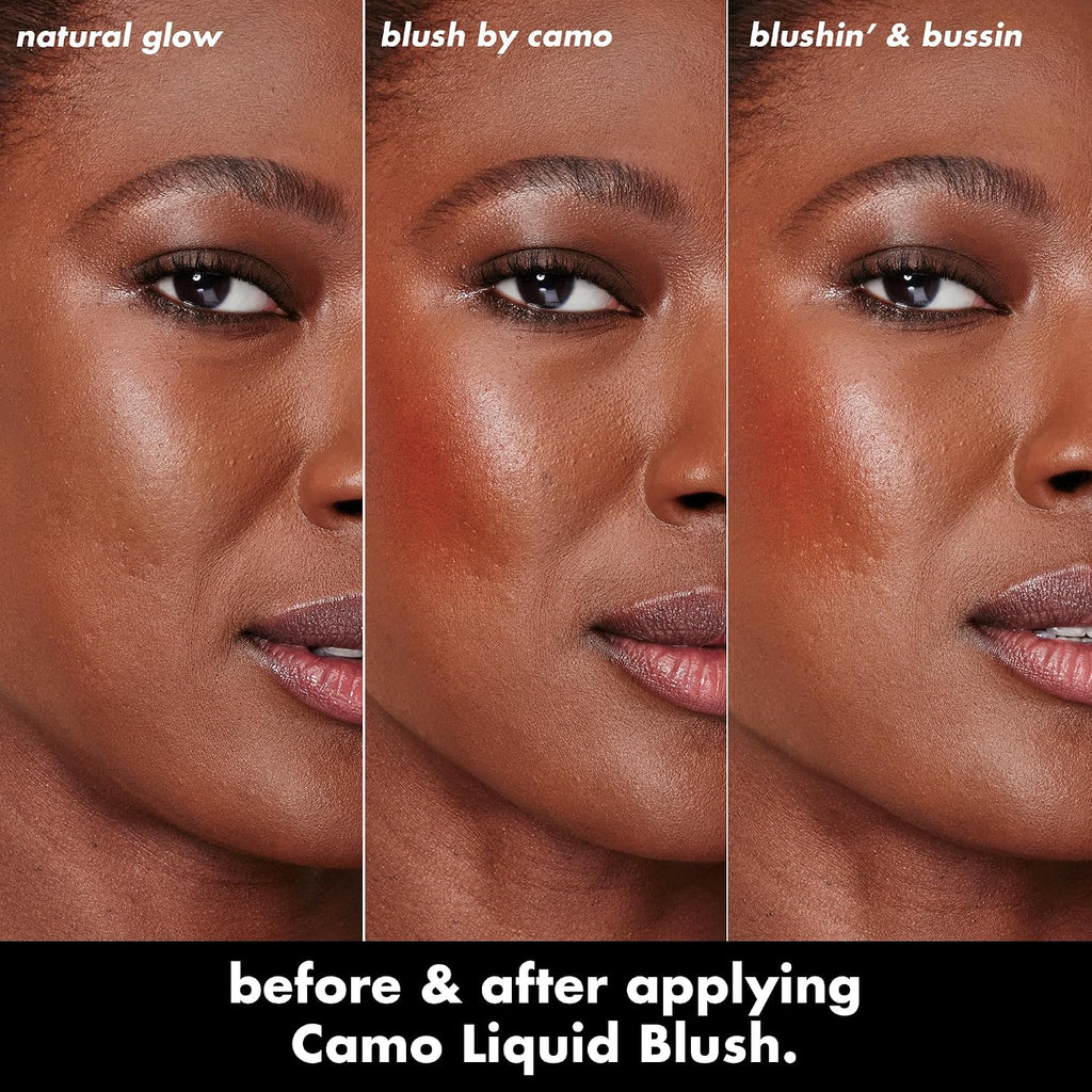 e.l.f. Camo Liquid Blush. Buildable & Blendable. Pinky Promise | Lightweight Liquid Formula. Long-Lasting Wear. High-Pigment Color. Smooth Application. Buildable. Vegan & Cruelty-Free