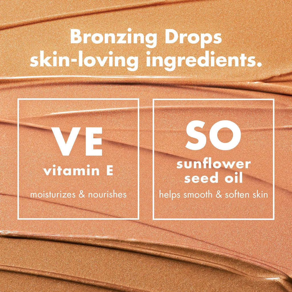 e.l.f. SKIN Bronzing Drops. Pure Gold (Golden Bronze Shimmer) | Liquid Face Tinted Serum with Vitamin E & Sunflower Oil. Shimmer Finish. Vegan & Cruelty-Free. Pure Gold